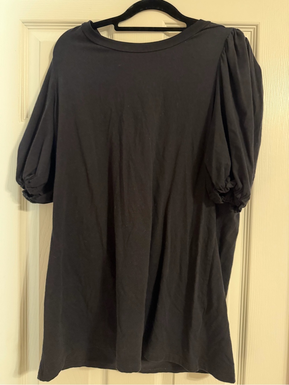 Amazon Essentials Black Puff Sleeve Short Sleeve Tee